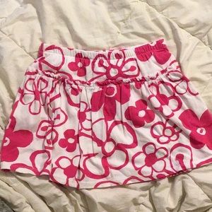 Girls pink flower patterned skort